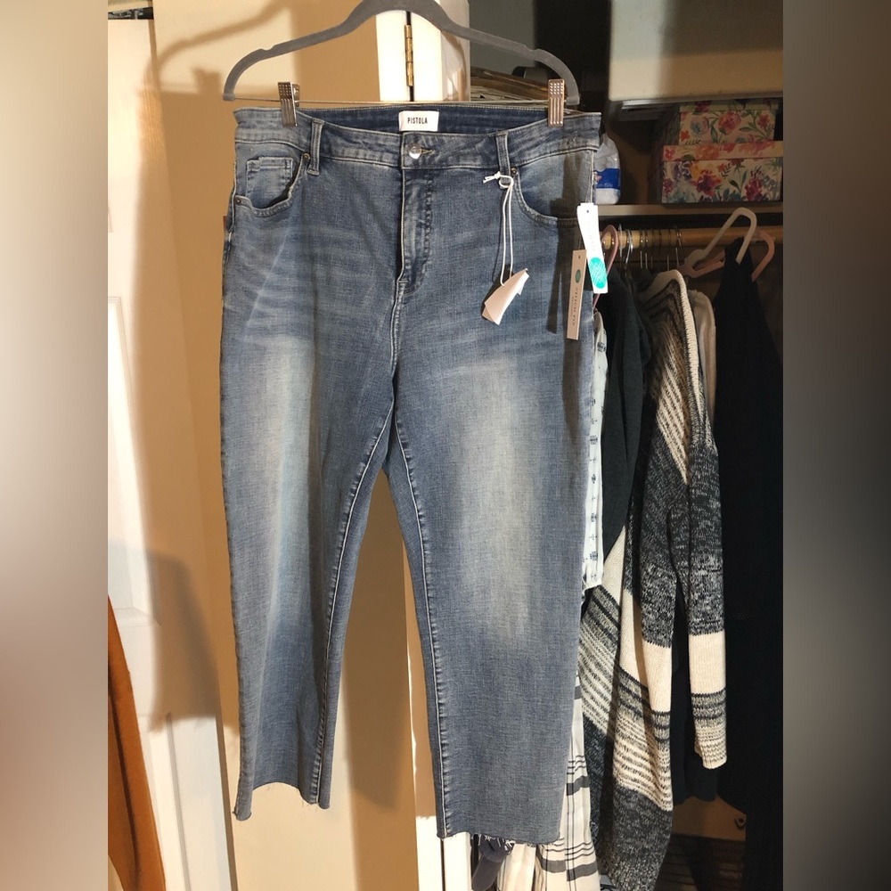 Pistols Alana Crop Raw HemStraight leg jeans